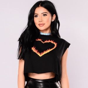 Fashion Nova Fire Heart Top